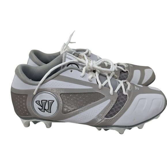 Mens Warrior Burn 7.0 Low White Silver Lacrosse Cleats Size 9.0 main image 4